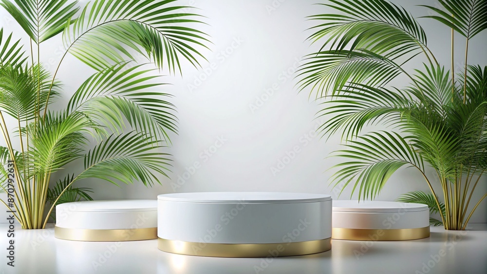 White gold Podium mockup for product presentation White gold Podium mockup for product presentation