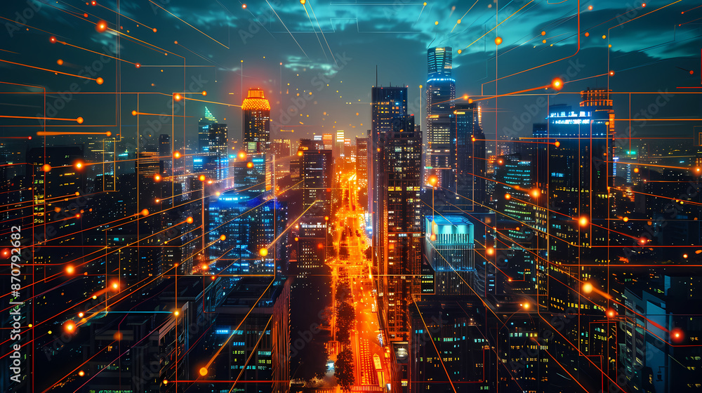 Isometric smart city design concept. Business center with skyscrapers and intelligent buildings,IOT for the internet of things Isometric smart city design concept. Business center with skyscrapers and intelligent buildings,IOT for the internet of things
