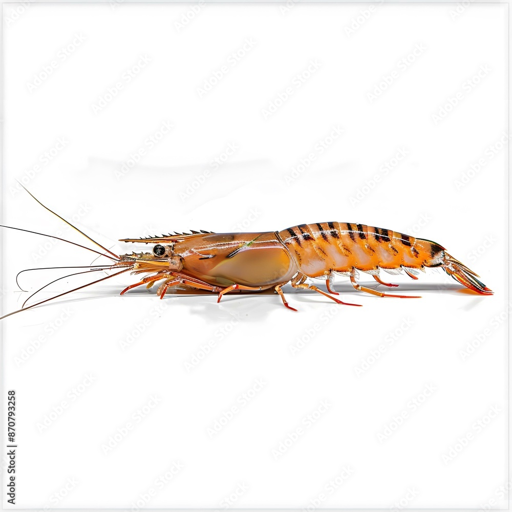 A large shrimp isolated on white background A large shrimp isolated on white background
