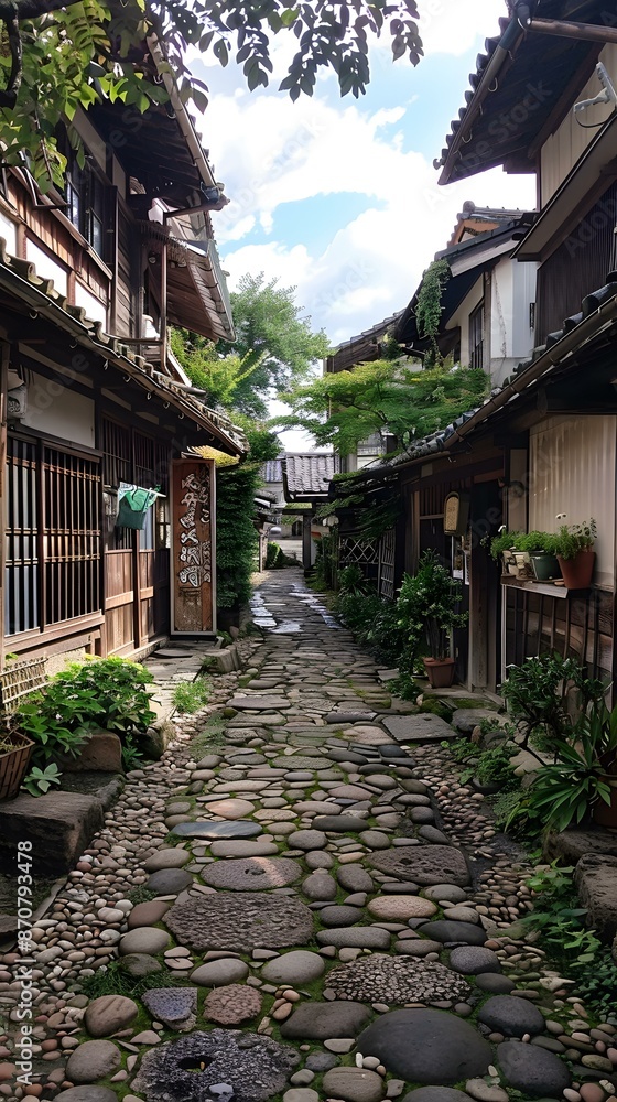 Fototapeta premium An old stone alley in Japan