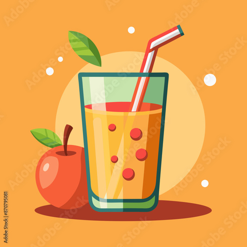 illustration of juce glass