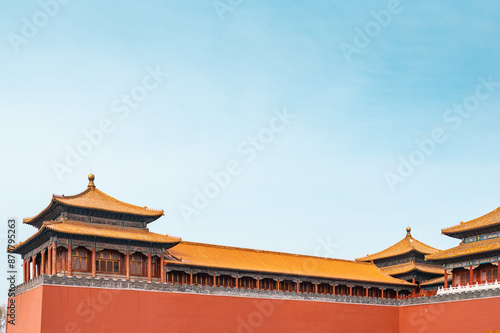 Ancient Chinese imperial architecture, part of the Forbidden City in Beijing