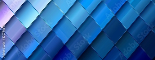 Blue background with diagonal lines and geometric shapes for an abstract design, suitable as banner or wallpaper.