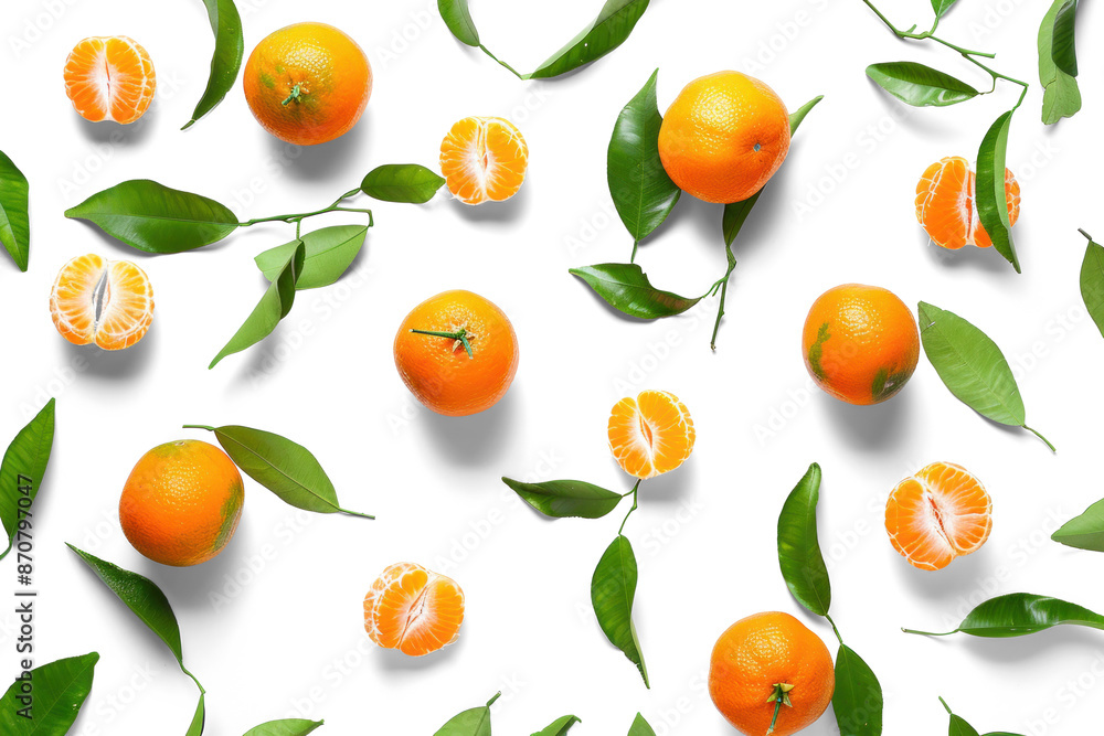 Fresh Oranges and Green Leaves Fresh Oranges and Green Leaves