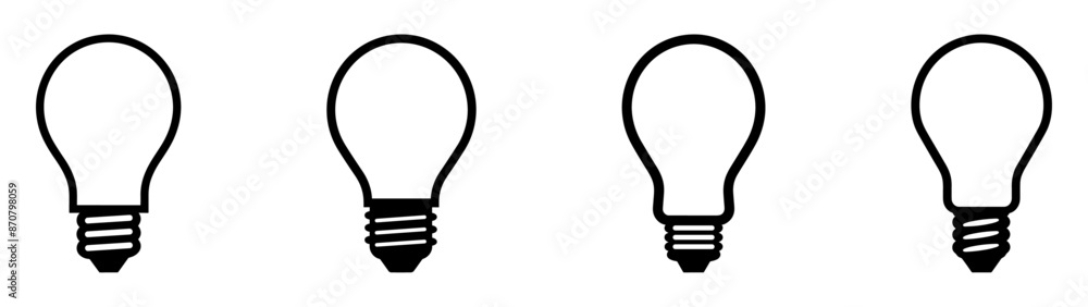 Bulb lamp icons set. Editable stroke. Bulb lamp icons set. Editable stroke.