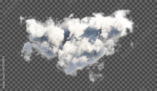 Transparent special effect stands out with fog or smoke. White cloud vector, fog or smog
