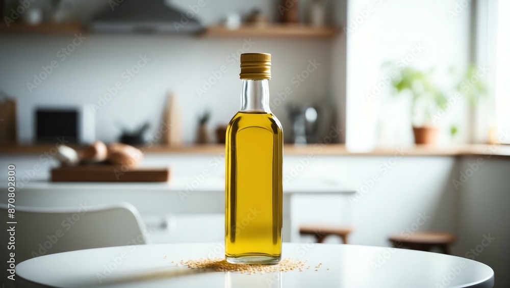 sesame oil in a bottle with no label isolated on a whi background sesame oil in a bottle with no label isolated on a whi background