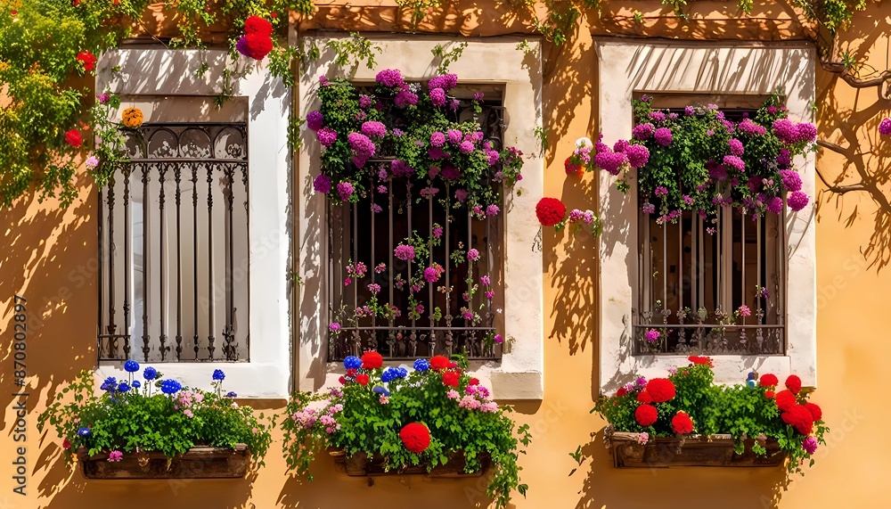 Obraz premium window with flowers