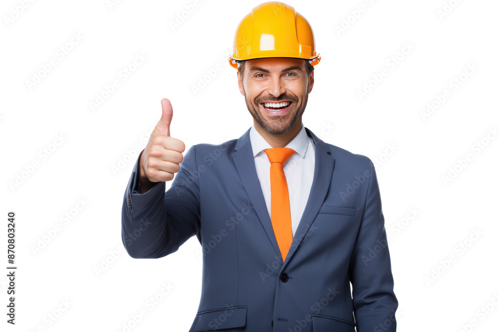 A smiling, proud and successful businessman smile happily Show success on a white background A smiling, proud and successful businessman smile happily Show success on a white background