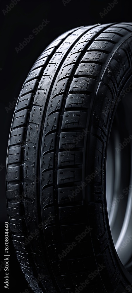 Rotating car wheel. Car tire made of black rubber. Car service concept, tire replacement Rotating car wheel. Car tire made of black rubber. Car service concept, tire replacement