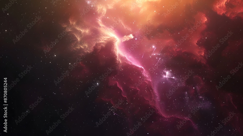 Fototapeta premium Starry Galaxy in Deep Space with Sun and Nebula