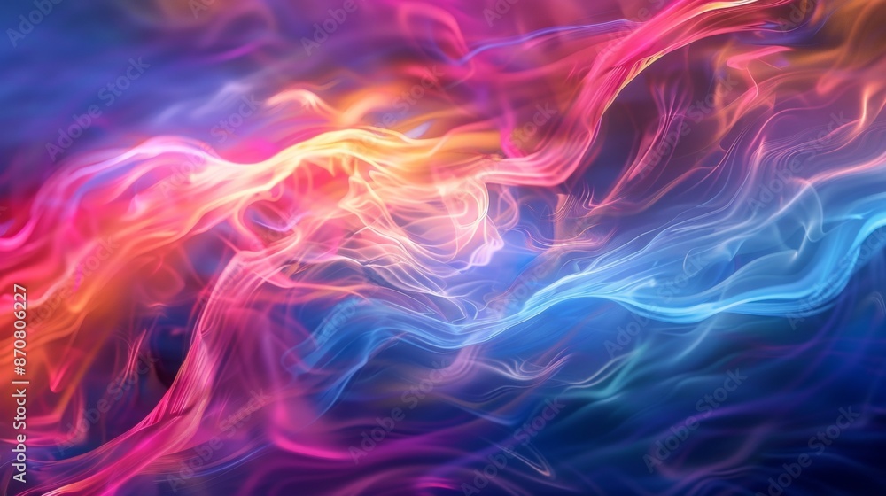 Obraz premium Abstract Colorful Smoke Swirls Digital Art