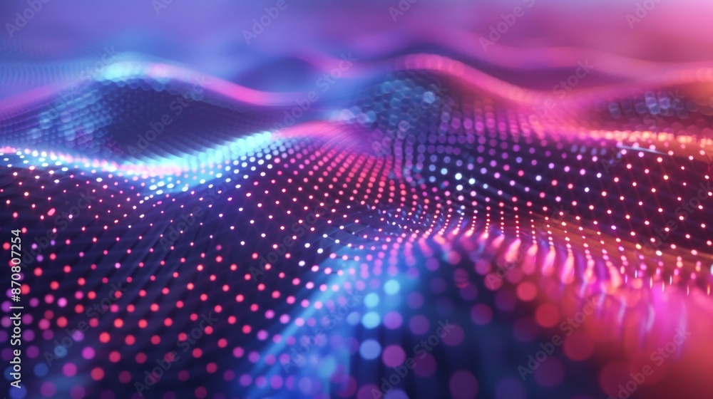 Abstract Digital Landscape With Pink And Blue Lights Abstract Digital Landscape With Pink And Blue Lights