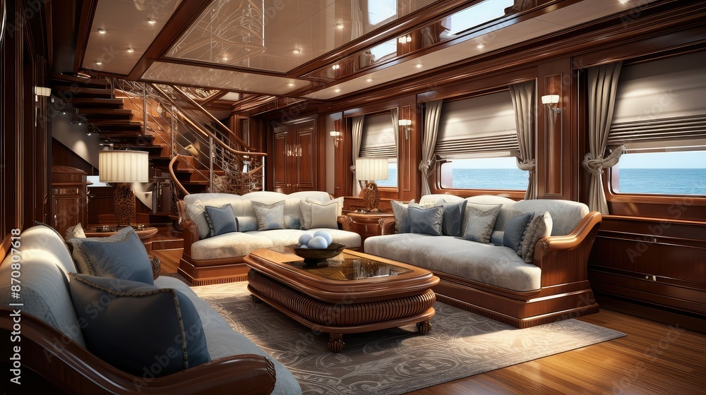 Fototapeta premium opulence yacht interior