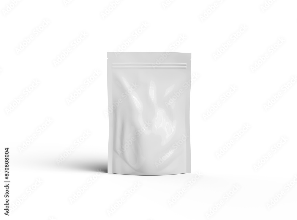 3D render of a glossy generic, sealed doypack packaging with a zipper on a transparent background 3D render of a glossy generic, sealed doypack packaging with a zipper on a transparent background
