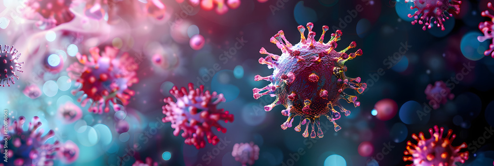 Corona Virus Microscopic View Background Banner Corona Virus Microscopic View Background Banner