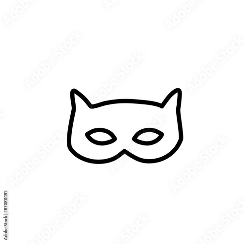Mask cat logo icon sign Hand drawn ink sketch Decorative scrapbooking element Doodle abstract design Festive style Fashion print for clothes greeting invitation card flyer banner poster cover book ad © Damien Che