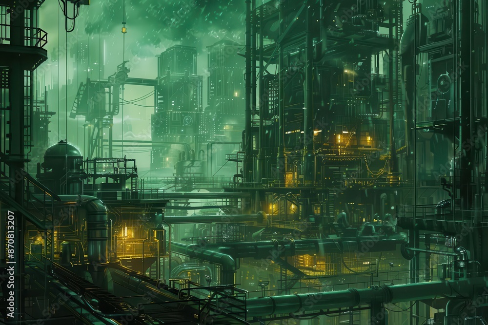 A futuristic city under construction with AIcontrolled machinery, SciFi, Cool Tones, Digital Painting A futuristic city under construction with AIcontrolled machinery, SciFi, Cool Tones, Digital Painting