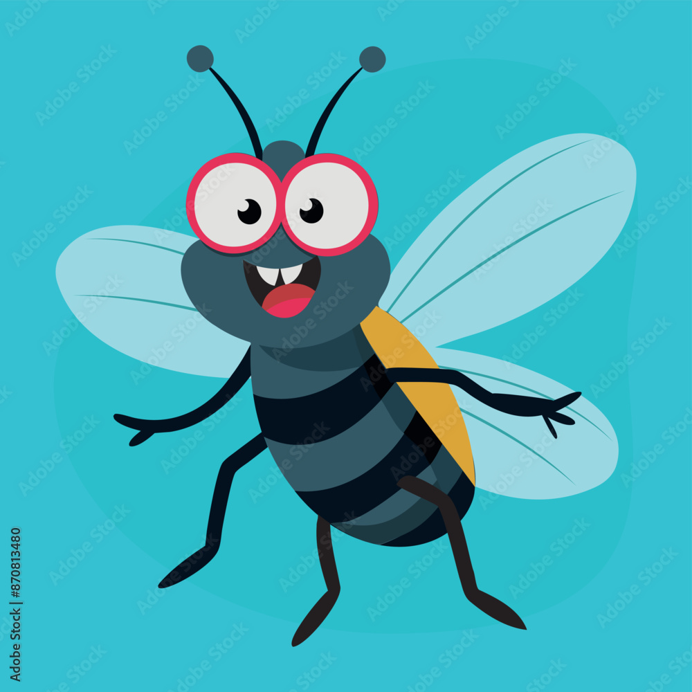 Fly cartoon isolated. Cute and funny fly insect vector illustration cartoon. Housefly insect and cartoon black fly insect flat style. Funny little cartoon fly insect with big googly eyes. Fly cartoon isolated. Cute and funny fly insect vector illustration cartoon. Housefly insect and cartoon black fly insect flat style. Funny little cartoon fly insect with big googly eyes.