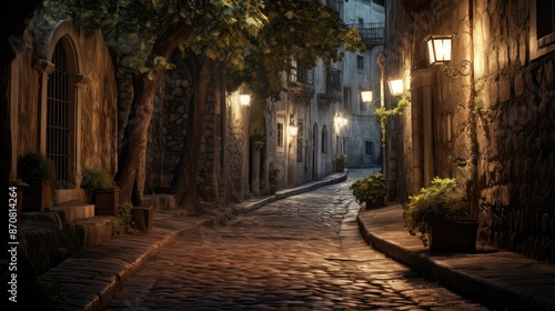 historic light on path