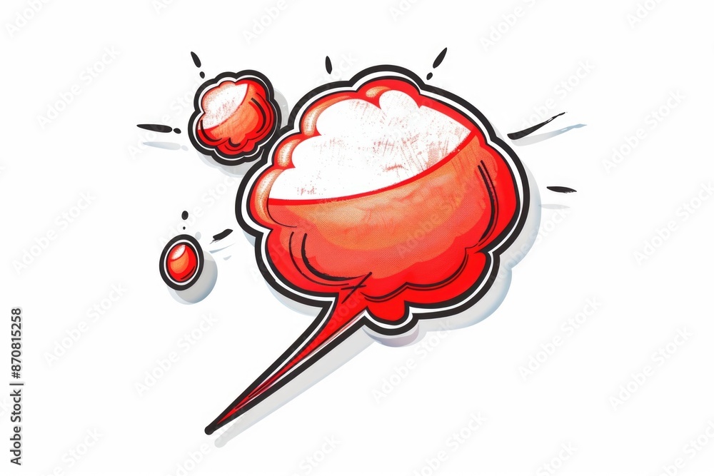 A simple illustration of a red object against a white background, suitable for various uses including design and marketing materials A simple illustration of a red object against a white background, suitable for various uses including design and marketing materials