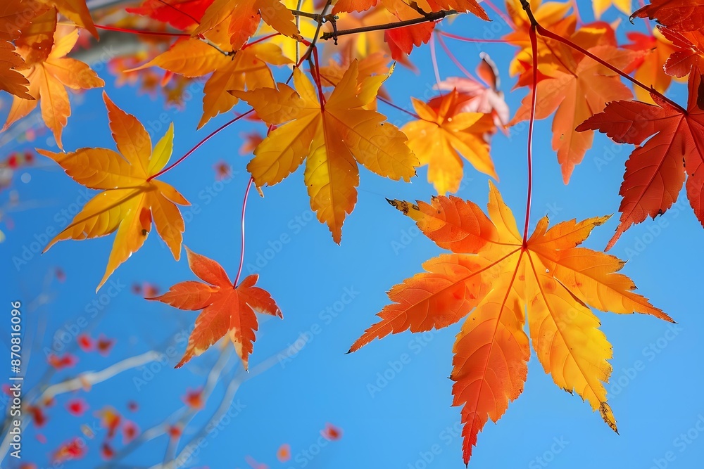 Autumn Leaves Against Blue Sky Autumn Leaves Against Blue Sky