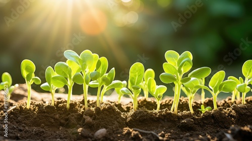 garden sprouts in the sun photo