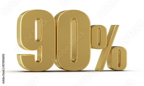 90 Percent Off Sale Gold Number 3D