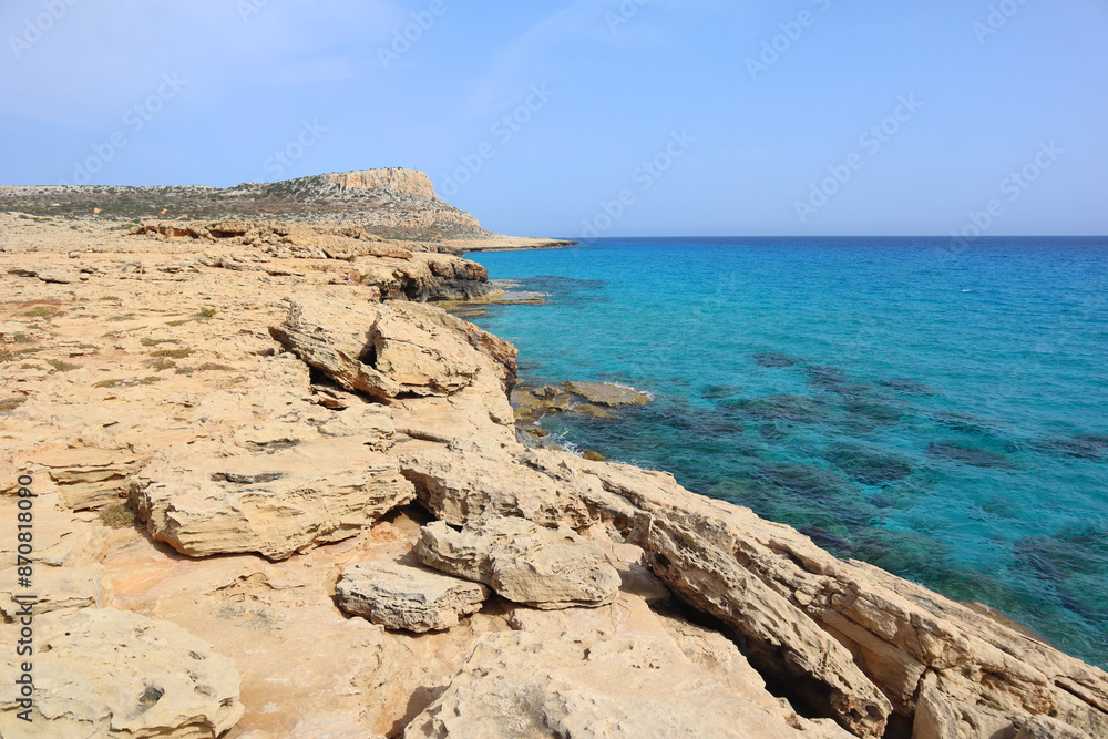 View of coastline near Cape Greco at Cyprus View of coastline near Cape Greco at Cyprus