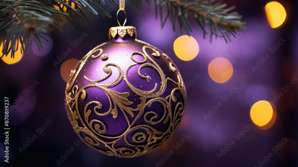 Fototapeta premium christmas purple ornament