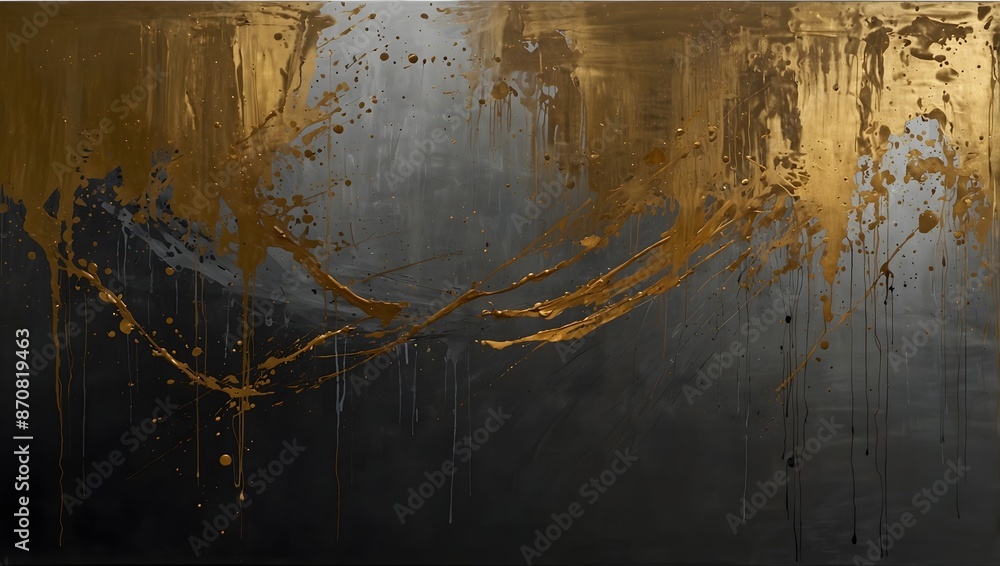 Naklejka premium The moment a brush dances across a canvas, leaving trails of shimmering metallic paint ai_generated