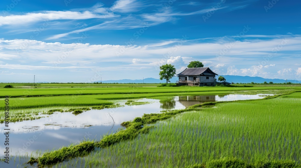 Fototapeta premium scene farm rice white