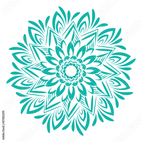 Circular pattern floral ornamental mandala outline for coloring bok pages