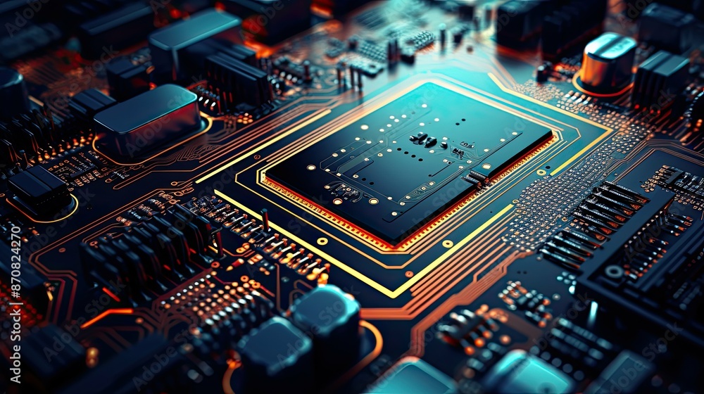 Obraz premium components circuit technology background