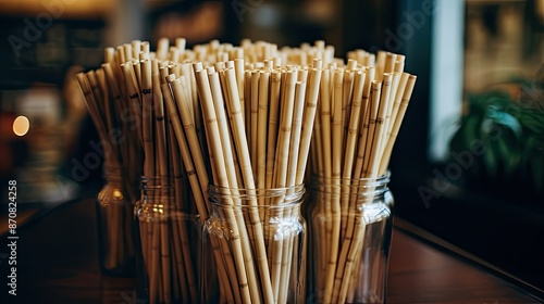 sustainable bamboo straw photo