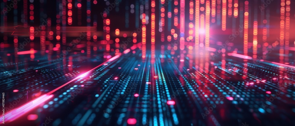 Abstract technology background with glowing lines and dots, showcasing data communication and futuristic digital design. Abstract technology background with glowing lines and dots, showcasing data communication and futuristic digital design.