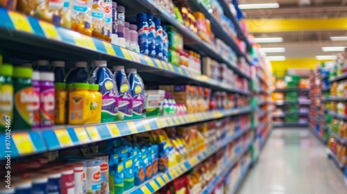 Wallpaper Mural Blurred Grocery Store Aisle. Torontodigital.ca