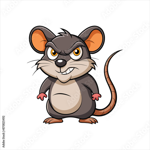 Cartoon rat with angry expression vector © Shajamal