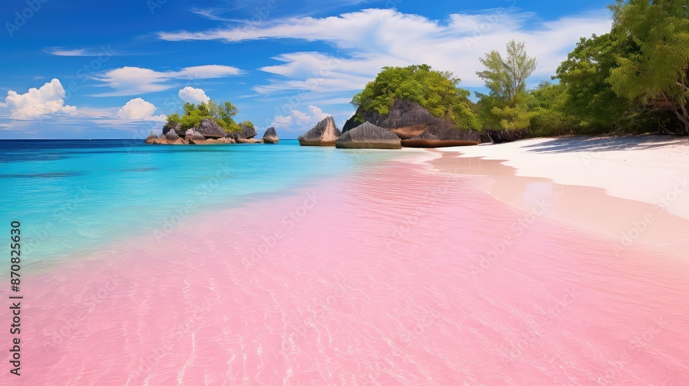 Fototapeta premium waters pink beach indonesia