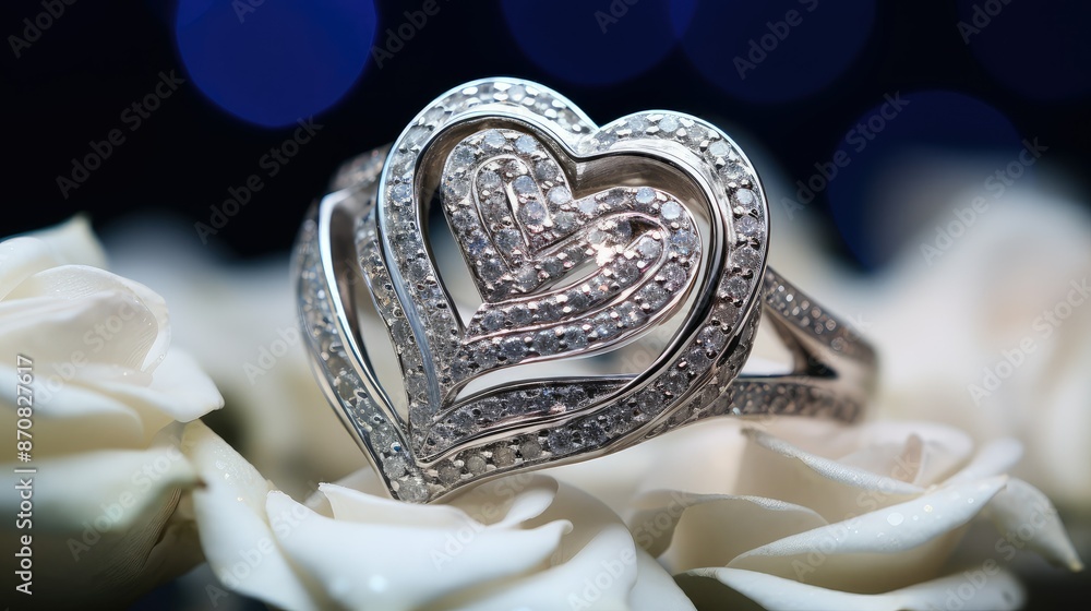 Naklejka premium hering silver heart