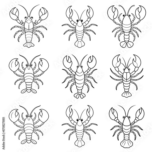 lobster line art vector