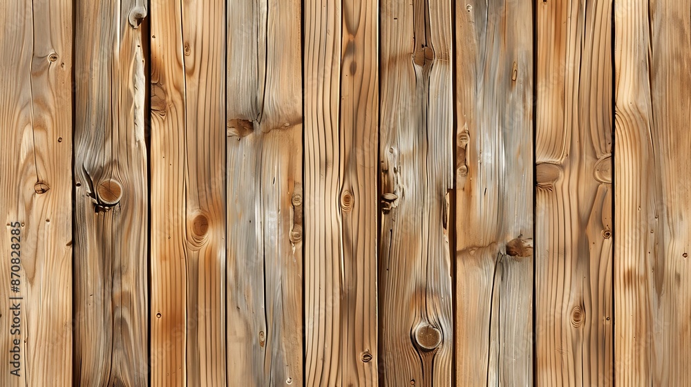 Fototapeta premium Rustic Wooden Planks Background with Knots and Grain Texture