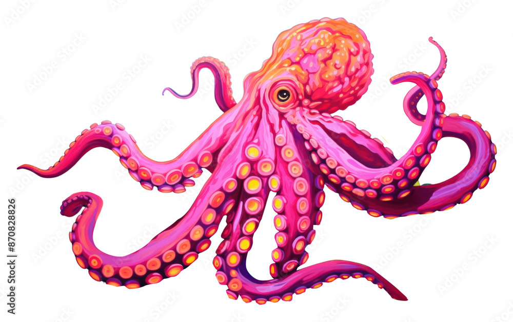 Obraz premium PNG Octopus animal marine purple.