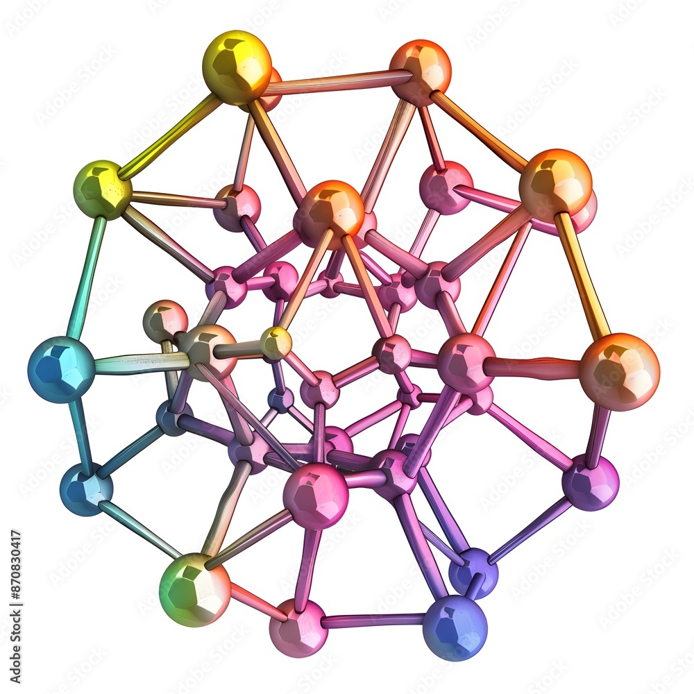 Vibrant Darmstadtium Molecule Structure in Transparent Background Vibrant Darmstadtium Molecule Structure in Transparent Background