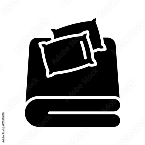 Bed linen with pillows, bed sheet and duvet cover isolated, on white background.