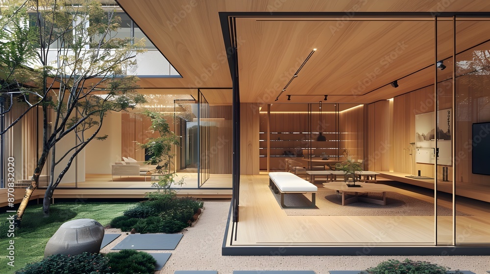 custom made wallpaper toronto digitalSeamless Indoor-Outdoor Transition in Minimalist Japanese-Inspired House