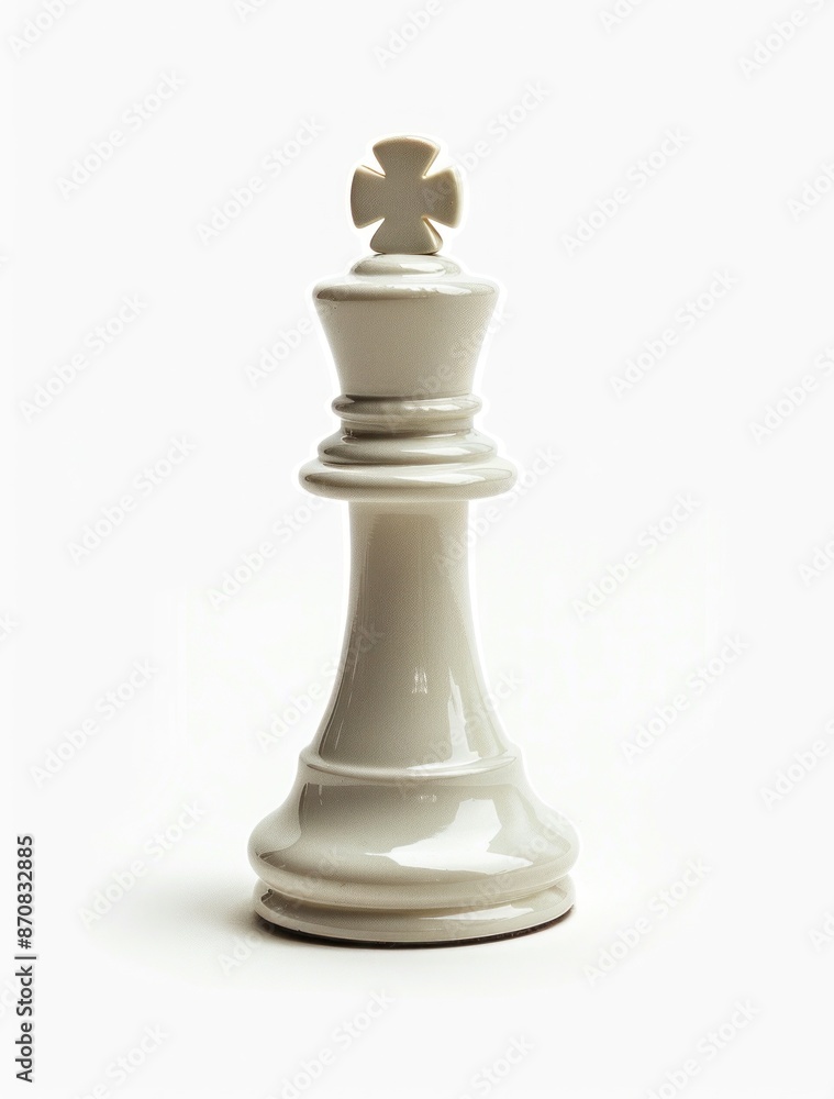 Regal Ivory Chess Bishop Standing Solitary on a Pristine White Background - Generative AI Regal Ivory Chess Bishop Standing Solitary on a Pristine White Background - Generative AI