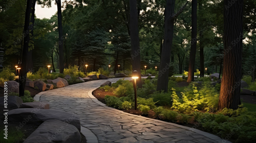 Obraz premium stone path lights