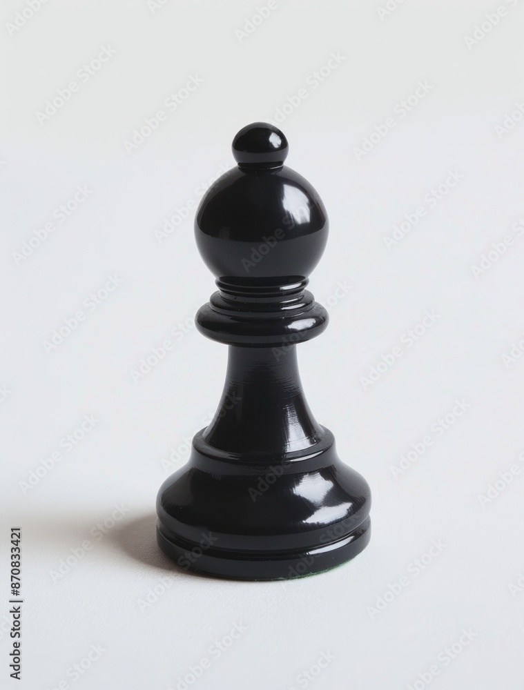 Weathered Black Chess Pawn on a White Background Symbolizes Strategy and Patience - Generative AI Weathered Black Chess Pawn on a White Background Symbolizes Strategy and Patience - Generative AI