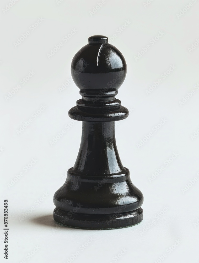 Weathered Black Chess Pawn on a White Background Symbolizes Strategy and Patience - Generative AI Weathered Black Chess Pawn on a White Background Symbolizes Strategy and Patience - Generative AI